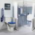 Barre d'appui WC relevable Novo avec pied rglable